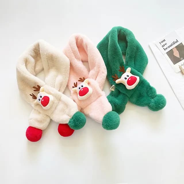 【橘魔法】可愛麋鹿公仔娃娃保暖圍脖(圍巾 聖誕  過年 喜宴 新年 寒流 保暖 兒童 女童 男童 交換禮物)