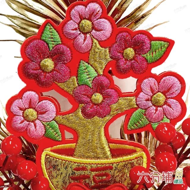 【六分埔禮品】招財貓桃花樹木頭底座擺飾-單入(春節擺飾過年新年快樂蛇年居家配件裝飾春節小物果樹裝飾樹)