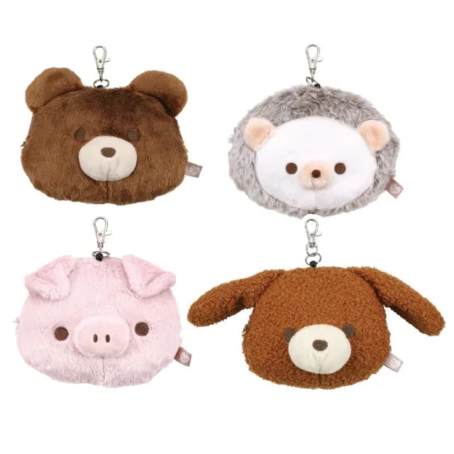 【Skater】雙11 日系可愛玩偶毛絨伸縮式卡夾 零錢包 證件套(伸縮扣 悠遊卡 一卡通 識別證 伸縮卡套)