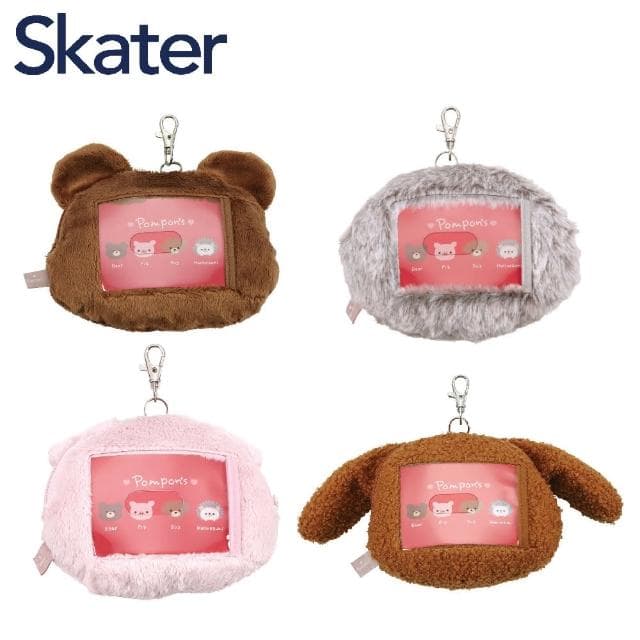 【Skater】母親節禮物 日系可愛玩偶毛絨伸縮式卡夾/零錢包/證件套(伸縮扣 悠遊卡 一卡通 識別證 伸縮卡套
