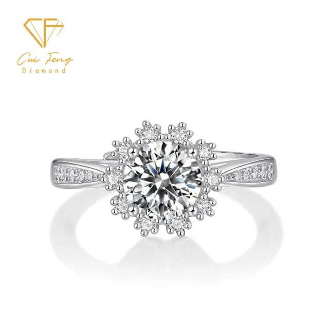 【CF鑽飾】戒指 莫桑鑽《冰雪女王》(女戒 戒子 鑽戒 雙11限定  求婚 聖誕 交換禮物 生日)