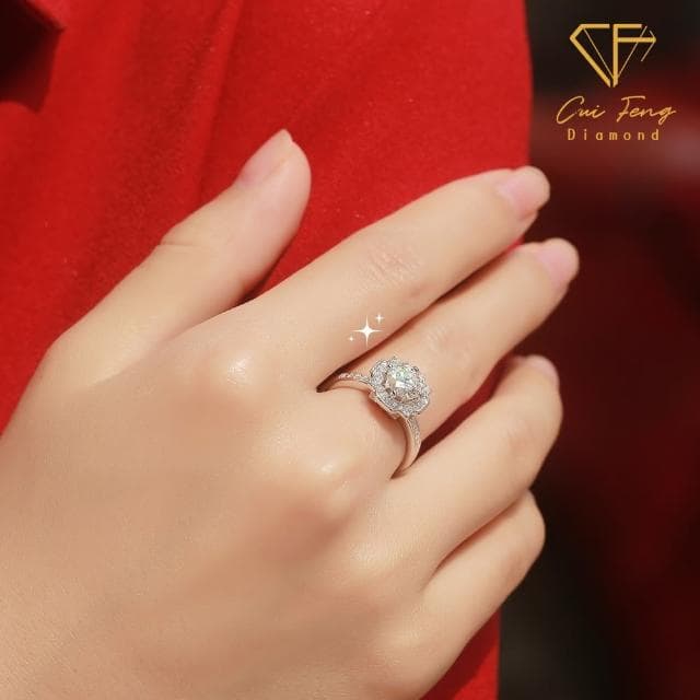 【CF鑽飾】戒指 莫桑鑽《瀚海》(女戒 戒子 鑽戒 母親節 求婚 告白  禮物送禮 生日)