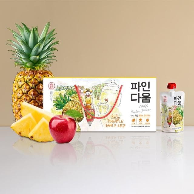 【韓味不二】韓國100%鳳梨蘋果汁/葡萄蘋果汁100ml*20入禮盒X1盒(送禮推薦/節日禮盒/春節禮盒)