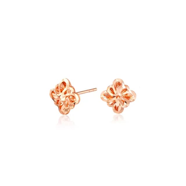【Just Diamond】花舞輕盈 18K玫瑰金耳環(網路限定)