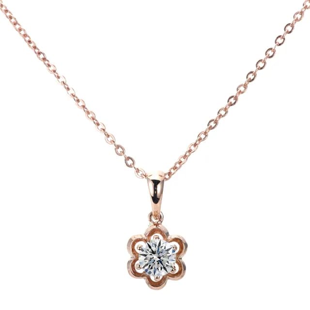 【DOLLY】0.50克拉 天然鑽石完美車工14K玫瑰金鎖骨鍊-019(母親節 長輩送禮 交換禮物首選)