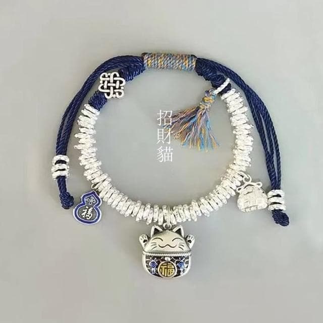 【Penny珮妮】白銅吞金獸招財貓吉祥物手鍊手繩(2款可選/交換禮物/送好友/送閨蜜/生日禮物/情人節/送女友)
