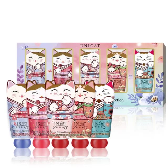 【UNICAT 變臉貓】護手霜禮盒 招財貓護手霜禮盒5入X2盒 送禮推薦(超好聞的香氛 最棒的送禮選擇)