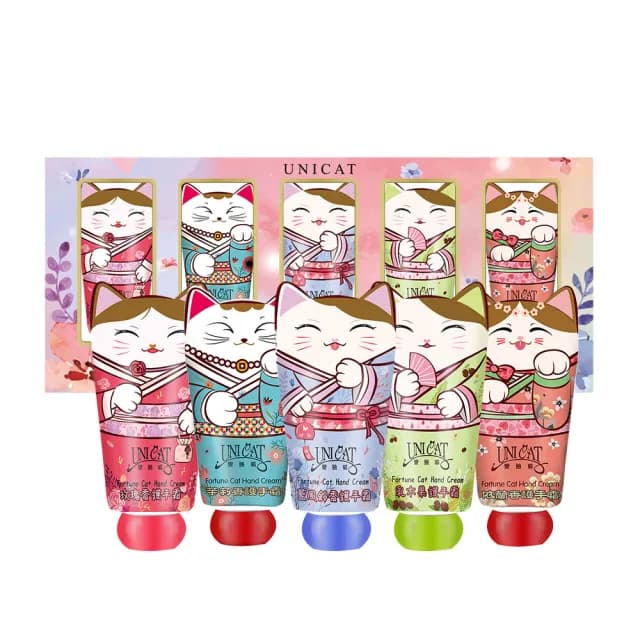 【UNICAT 變臉貓】護手霜禮盒 招財貓護手霜禮盒5入X2盒 送禮推薦(超好聞的香氛 最棒的送禮選擇)