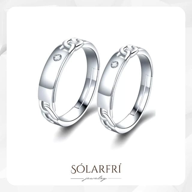 【SOLARFRi】浪漫閃耀對戒指｜可調整戒圍大小附品牌禮盒(女友老婆情人生日告白求婚禮物)