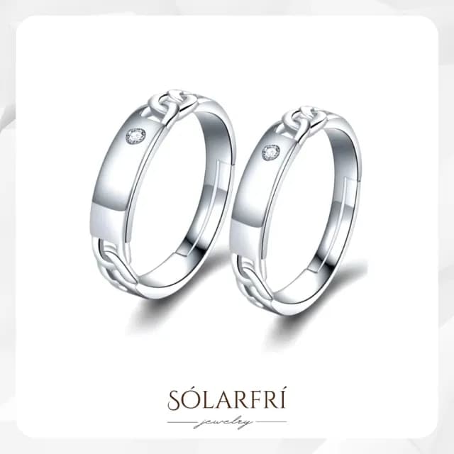 【SOLARFRi】浪漫閃耀對戒指｜可調整戒圍大小附品牌禮盒(女友老婆情人生日告白求婚禮物)