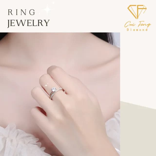 【CF鑽飾】戒指 莫桑鑽《三生三世》(50分  雙11限定 女戒 鑽戒 聖誕 交換禮物 求婚 生日)