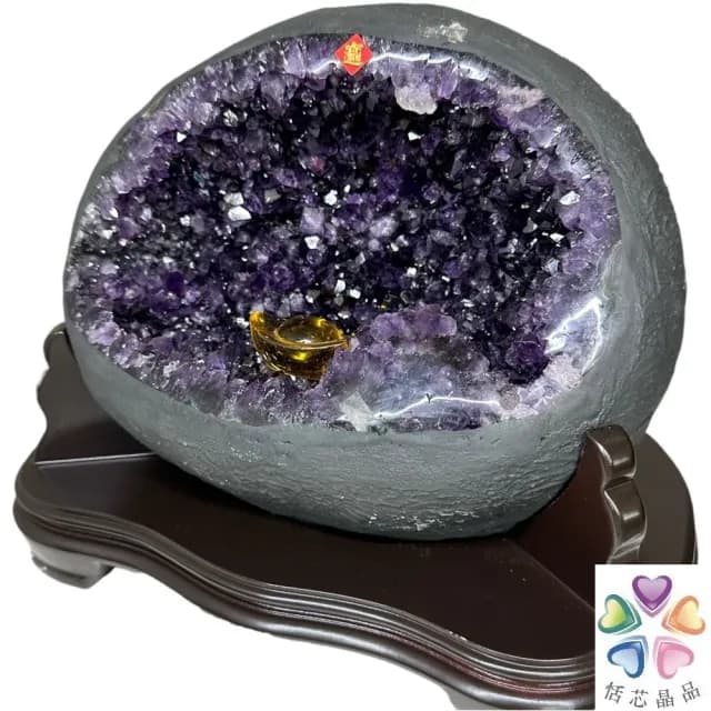 【恬芯晶品】S77精選烏拉圭紫晶洞7.75KG錢袋子(圓洞聚財招財貴人開運風水帝王紫水晶新居禮物補財庫聖誕節)