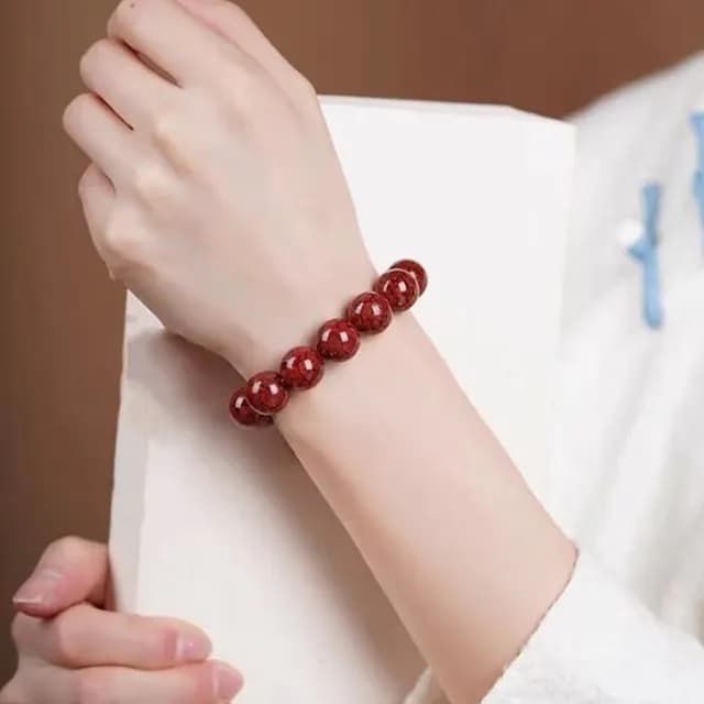 【Penny珮妮】避邪原礦晶體硃砂手鍊8mm(母親節/送女友/送閨蜜/生日禮物/情人節/送男友/父親節/交換禮物)