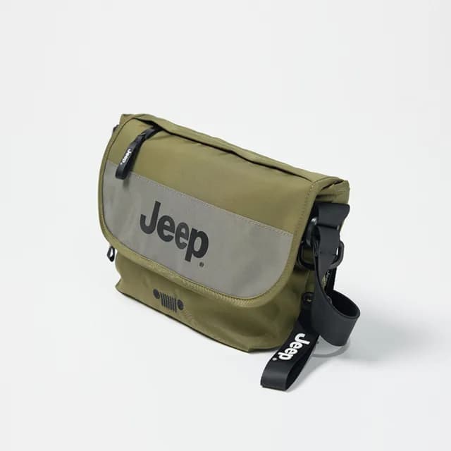 【JEEP】情人節禮物 經典品牌大LOGO肩背包(綠色)