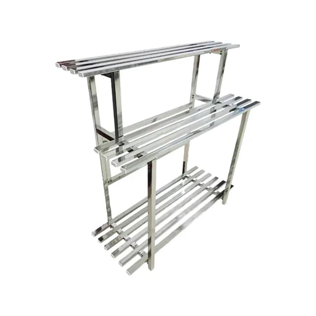 【蔓斯菲爾】直立款不鏽鋼花架 園藝花盆架 種草莓種菜植物架 盆栽架 加厚方管置物架(防水防鏽三層100CM)