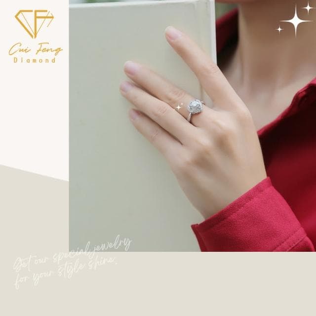 【CF鑽飾】戒指 莫桑鑽《心蕊》(1克拉 母親節 女戒 鑽戒   禮物送禮 求婚  生日 告白)