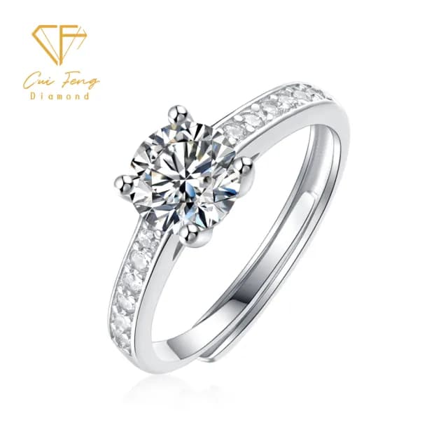 【CF鑽飾】女戒 莫桑鑽《溺愛》(1克拉 雙11限定  戒指 鑽戒 禮物 求婚 生日)