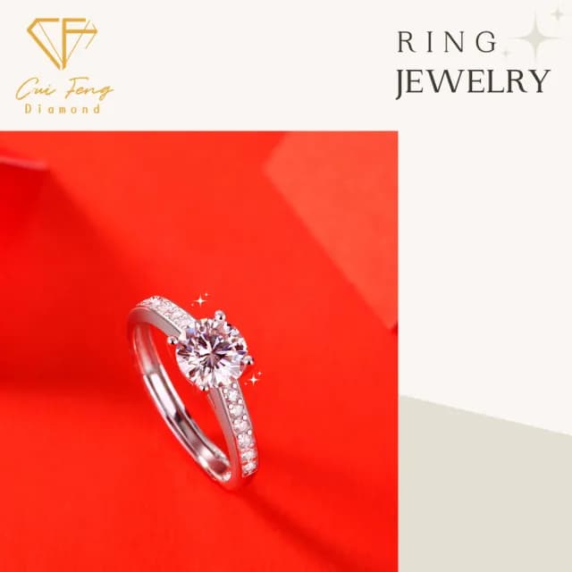 【CF鑽飾】女戒 莫桑鑽《溺愛》(1克拉 雙11限定  戒指 鑽戒 禮物 求婚 生日)