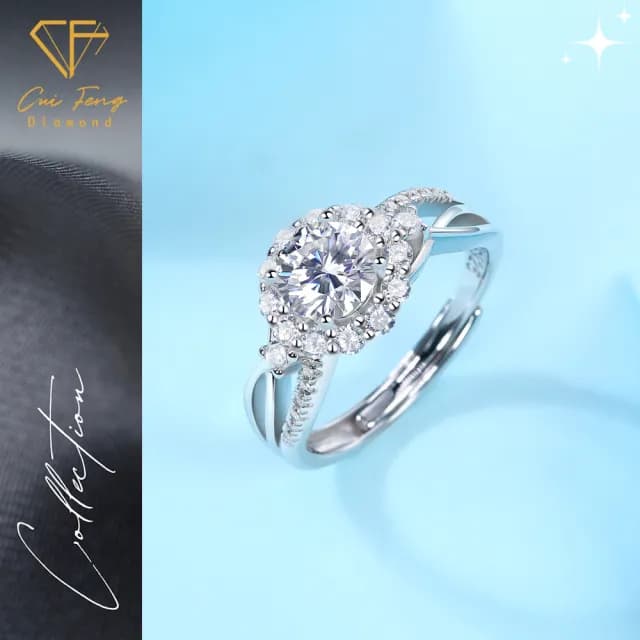 【CF鑽飾】女戒 莫桑鑽《共度一生》(1克拉 雙11限定 戒指 鑽戒 禮物 求婚 生日)