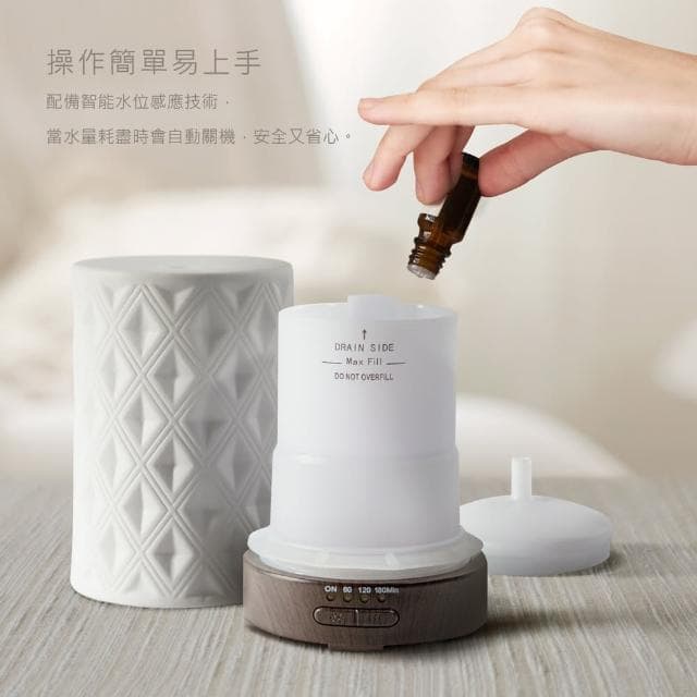 【Earnest Living】菱形陶瓷水氧機 100ml(加濕器/薰香機/香氛機/精油燈/水氧機)