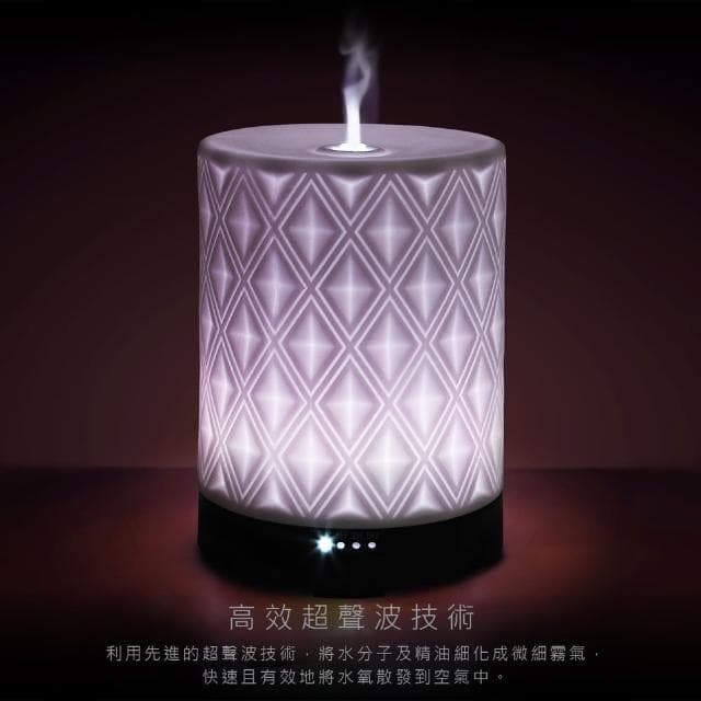 【Earnest Living】菱形陶瓷水氧機 250ml(加濕器/薰香機/香氛機/精油燈/水氧機)