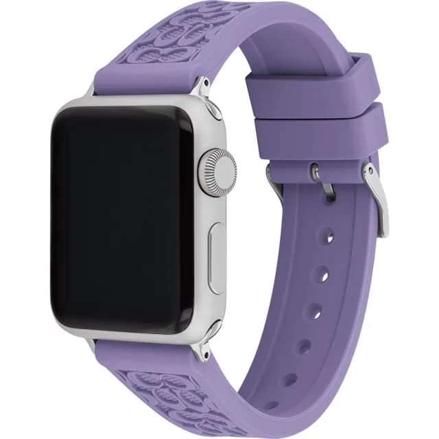 【COACH】Apple Watch 錶帶 38/40/41mm適用 紫色 矽膠錶帶 禮物 送禮(不含手錶)