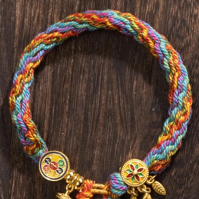 【MoonDy】雙11 手繩 編織手繩 手鍊 六字真言手鍊 手工編織 民族風 八大守護神 出入平安 招財納