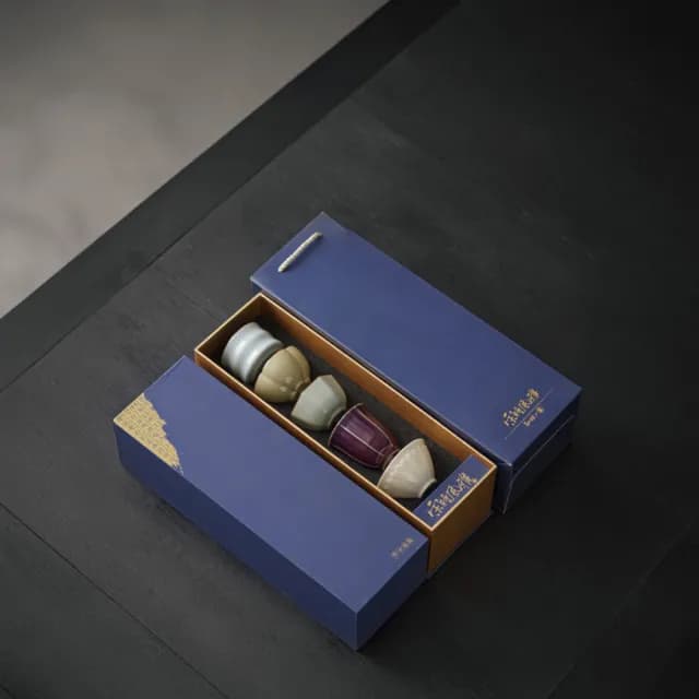 【宋情五窯】茶之境 五杯組(禮物伴手禮 茶道茶藝茶具 品茗杯組)