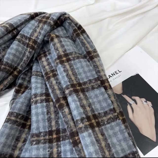 【LEESA】仿羊絨圍巾\圍脖披巾\高級感\韓國圍巾\百搭配件\小臉神器\情侶圍巾\禮物\披肩圍巾\流