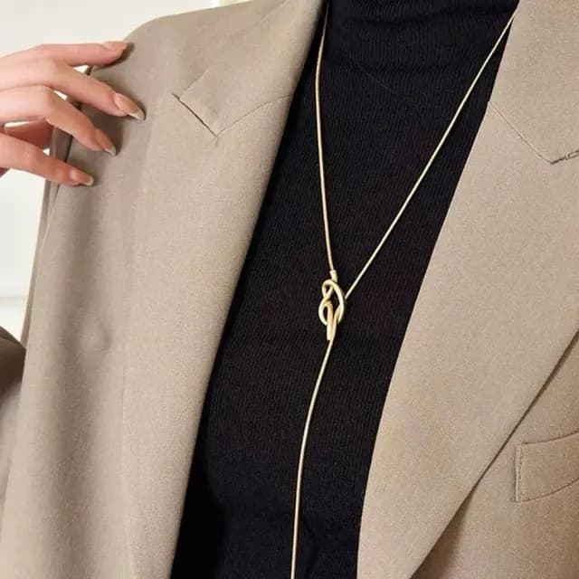 【SUMMER 一夏】韓國設計打結流蘇Y字鍊ins冷淡風輕奢長款毛衣鍊項鍊(ins韓風)