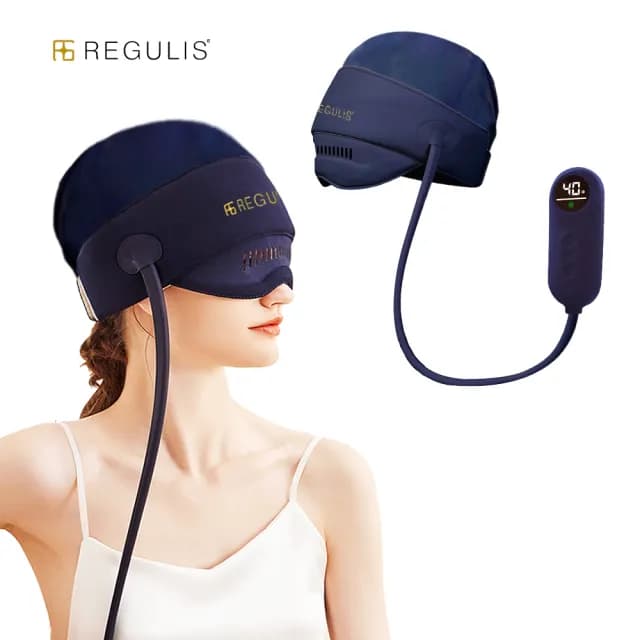 【日本 REGULIS】AI Plus升級款頭眼美顏舒壓按摩器/藍 GSN2401(頭部按壓 眼部按摩 美顏機 / 母親節禮物)