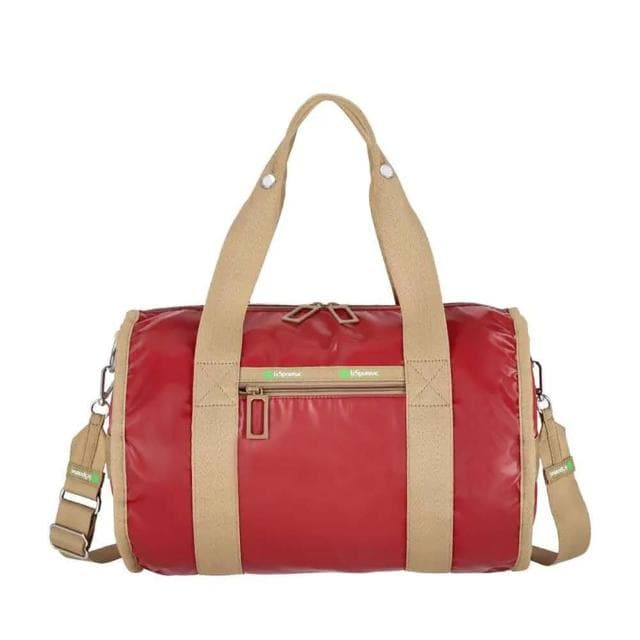 【Lesportsac】Duffle Roll Bag 50周年復刻版復古圓桶包 母親節 送禮 禮物(亮酒紅)