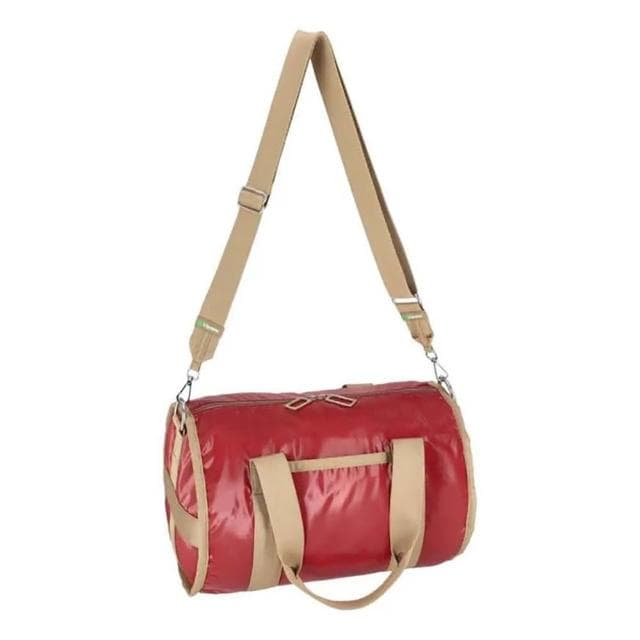 【Lesportsac】Duffle Roll Bag 50周年復刻版復古圓桶包 母親節 送禮 禮物(亮酒紅)