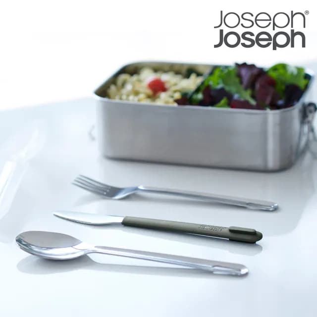 【Joseph Joseph】隨行不鏽鋼餐具三件組(餐刀 叉子 湯匙 開學 環保 上班族 學生 不鏽鋼)