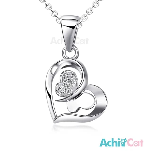 【AchiCat】愛心項鍊．925純銀飾．鎖骨鍊(生日禮物．新年禮物．情人節禮物)