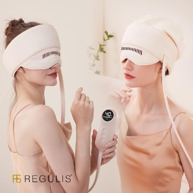 【日本 REGULIS】AI Plus升級款頭眼美顏舒壓按摩器/米GN2401(頭部按壓 眼部按摩 美顏機 / 母親節禮物)