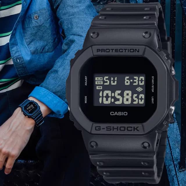 【CASIO 卡西歐】G-SHOCK 街頭時尚 方形電子腕錶 七夕 情人節 送禮 推薦(DW-5600UBB-1)