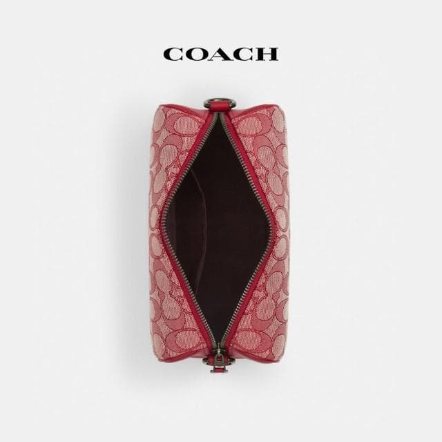 【COACH】蔻馳官方直營 AXEL經典Logo斜背手袋-QB/紅寶石色(CY908)