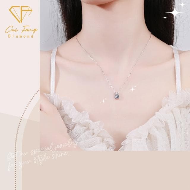 【CF鑽飾】項鍊 莫桑鑽《兔斯拉》(1克拉 母親節 鑽石 項鏈  生日禮物 送禮 告白)