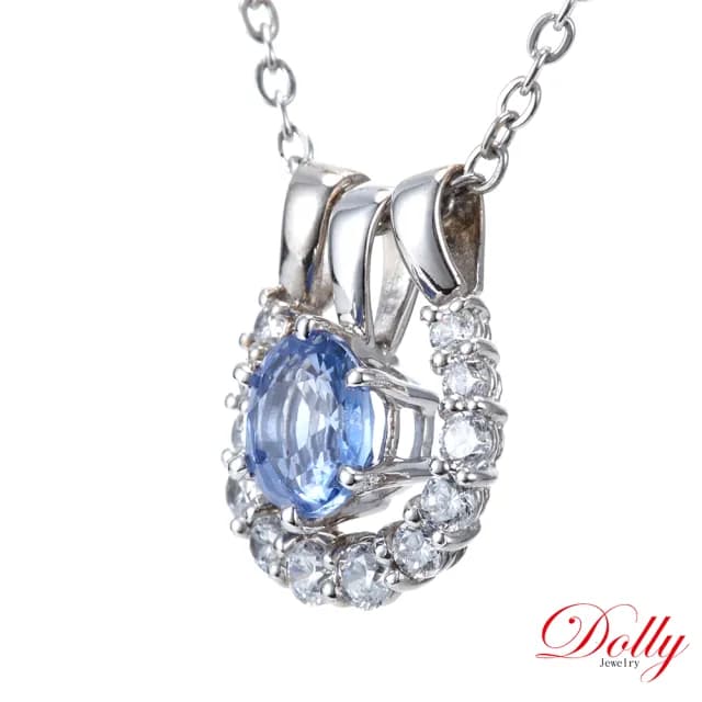 【DOLLY】情人節禮物 1.50克拉 天然藍寶石18K金項鍊(母親節 情人節 交換禮物首選)