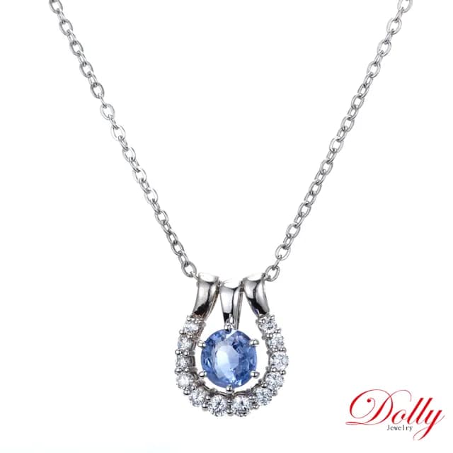 【DOLLY】情人節禮物 1.50克拉 天然藍寶石18K金項鍊(母親節 情人節 交換禮物首選)
