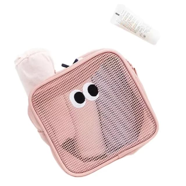 【一袋在手】大眼網紗收納化妝包(大容量 收納袋 衛生棉包 小物收納 補妝包 零錢包 外出 小巧  耳機3C包)