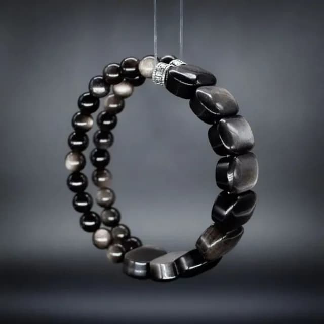 【Penny珮妮】貓眼銀曜石手排手鍊雙拼(情人節禮物 交換禮物 母親節禮物 生日禮物 送女友 尾牙 結婚)