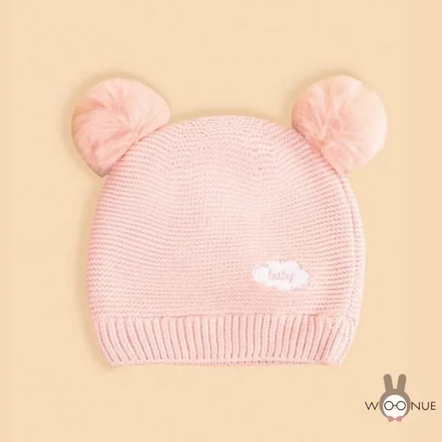 【WOONUE】可愛嬰幼兒專櫃毛球帽柔軟親膚毛絨保暖防寒(聖誕節生日孫女孫子寶貝女兒週歲禮物)