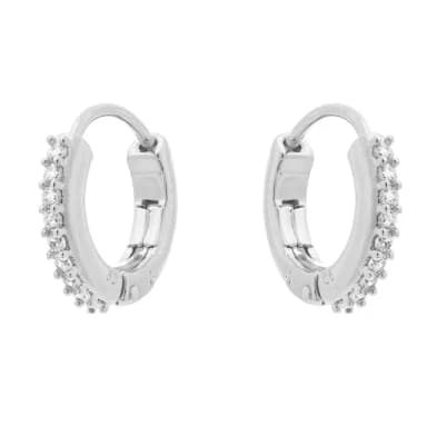 【SWAROVSKI 施華洛世奇】Matrix 銀色大圈耳環(限 量 促 銷)