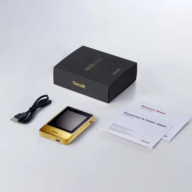 【SecuX 安瀚科技】新款 NeoGold 加密貨幣硬體錢包(英飛凌安全晶片 觸控彩色螢幕 比特幣 以太幣 冷錢包)