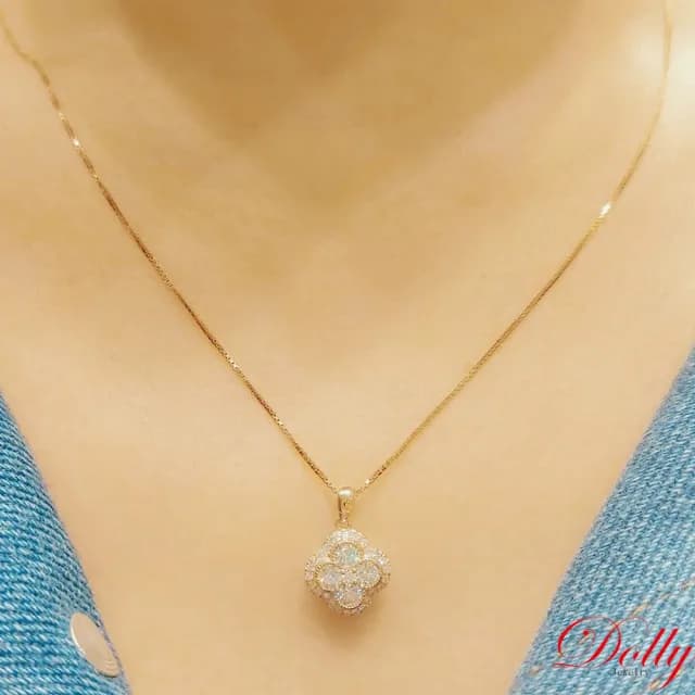 【DOLLY】0.60克拉 天然鑽石 F/VS2 18K玫瑰金鑽石項鍊-002(母親節 長輩送禮 交換禮物首選)