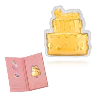 【金緻品】黃金賀卡 生日快樂賀卡禮 0.05錢(9999純金 生日禮物 生日蛋糕 黃金蛋糕 黃金賀卡 純金擺件)