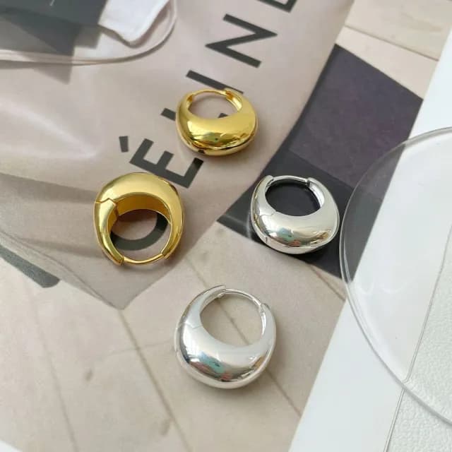 【KT DADA】個性耳環 正韓耳環 耳環女 925 純銀耳環 耳飾ins 風金色耳環 純銀飾品 女生禮