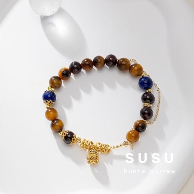 【SU SU】暮光水晶手鍊(虎眼石 石榴石 青金石 事業運 招財 轉運 能量 防小人 送禮 推薦)